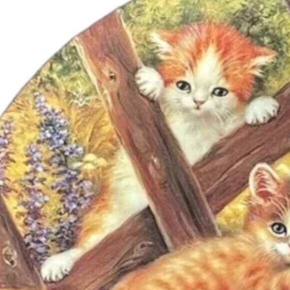 Vtg 1996 Plate FENCE MEETING POINT Collectible Signed J Schotz Porcelain GERMAN - Picture 4 of 13